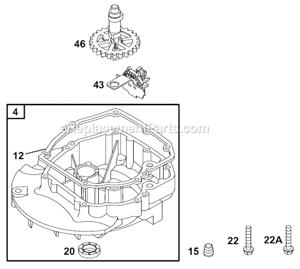 Page C Diagram and Parts List for 12B800SERIES  Briggs and Stratton Engine